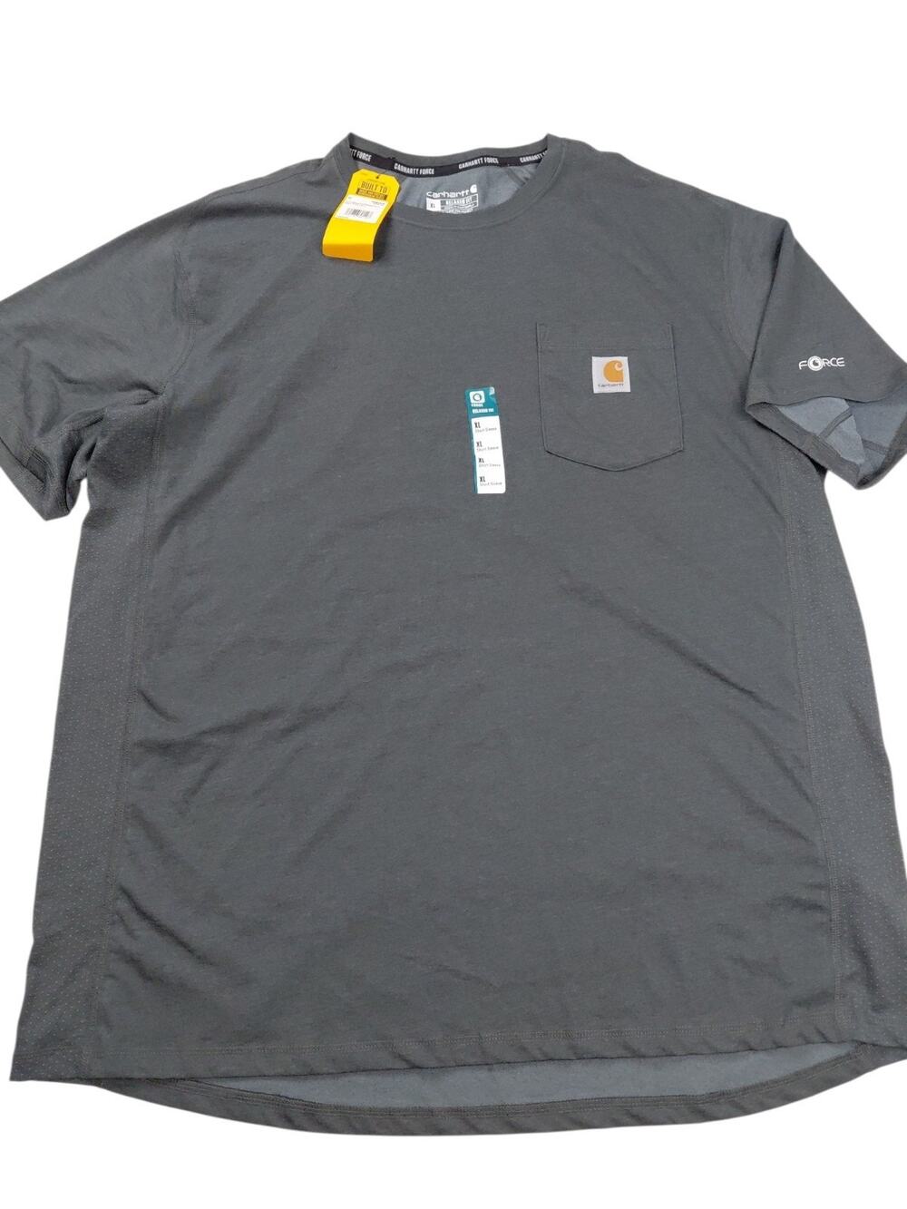 Carhartt T-Shirt Mens Size XL Gray Force Relaxed Fit Short Sleeve Pocket NWT